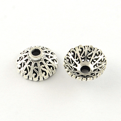 Apetalous Tibetan Style Alloy Bead Caps TIBE-Q046-03AS-LF-1