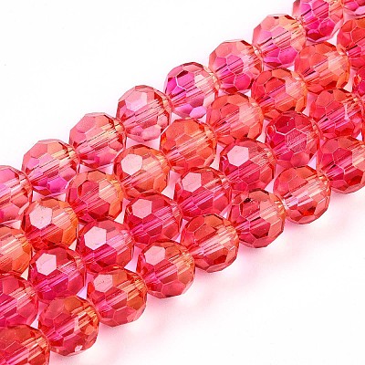 Baking Paint Transparent Glass Beads Strands DGLA-A035-T10mm-A02-1