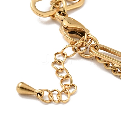 Round Ball Charm Multi-strand Bracelet BJEW-G639-23G-1