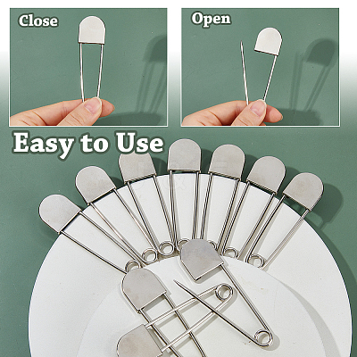 Alloy Safety Pin Brooches JEWB-WH0001-77P-1