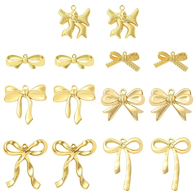 14Pcs 7 Styles Rack Plating Brass Pendants KK-TA0002-89-1