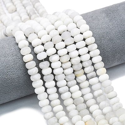 Natural White Crazy Agate Beads Strands G-P575-A04-8x5mm-03-1