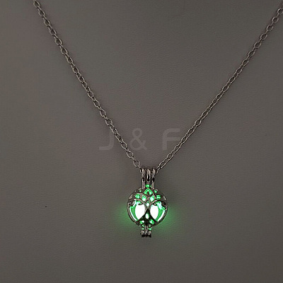 Alloy with Luminous Resin Bead Inside Pendant Necklaces for Women Men FS-WG4D5C2-30-1