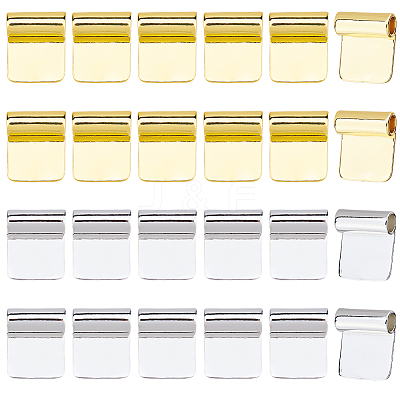 24Pcs 2 Colors Rack Plating Brass Glue-on Flat Pad Bails KK-HS0014-94-1