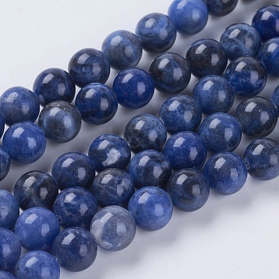 Natural Sodalite Beads Strands G-G448-8mm-25-1