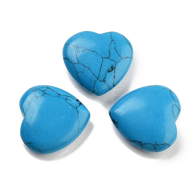 Heart Synthetic Turquoise  Palm Stones G-C134-06A-02-1
