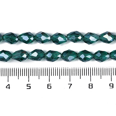 Transparent Electroplate Glass Beads Strands EGLA-N013-T8mm-B24-1