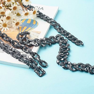 Spray Painted CCB Plastic Curb Chains & Cable Chains AJEW-JB01046-1