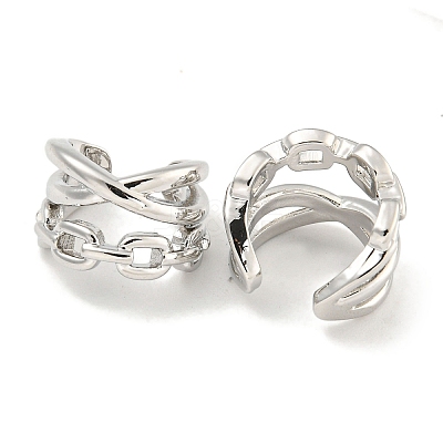 Brass Cuff Earrings EJEW-C104-153P-1