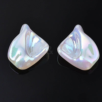 Rainbow Iridescent Plating Acrylic Beads PACR-S221-002-1