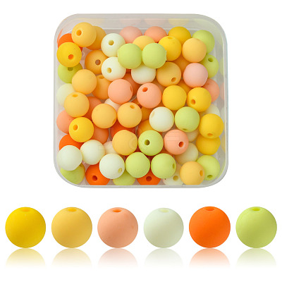 70Pcs Rubberized Style Acrylic Beads MACR-FS0001-71D-1