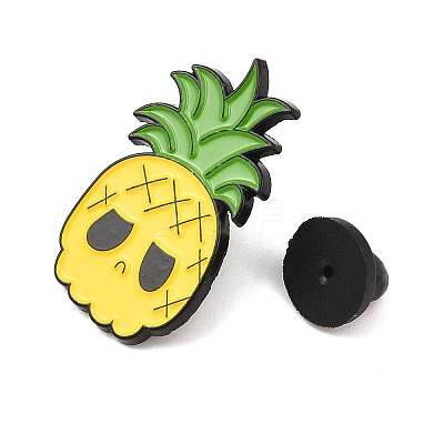 Pineapple Skull Enamel Pins JEWB-C048-02B-EB-1