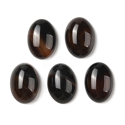 Natural Black Agate Cabochons G-B082-06-1