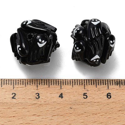 Halloween Theme Polymer Clay Rhinestone Beads with Resin RESI-Z045-02A-02-1