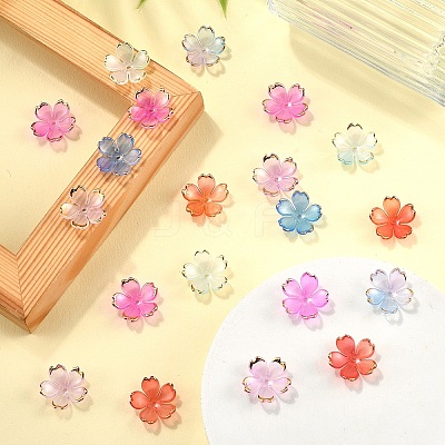 120Pcs 6 Colors Acrylic Bead Caps OACR-YW0002-32-1