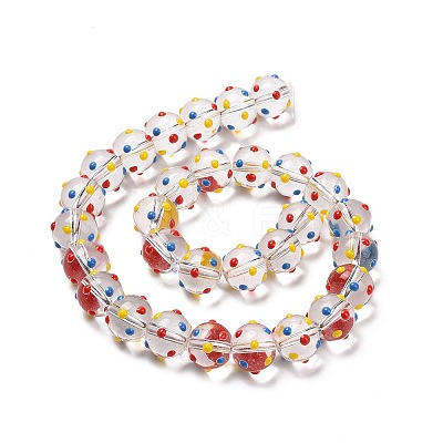 Transparent Glass Enamel Beads Strands LAMP-A001-B01-1