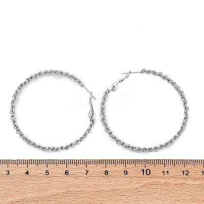 304 Stainless Steel Hoop Earrings EJEW-S250-02B-P-1