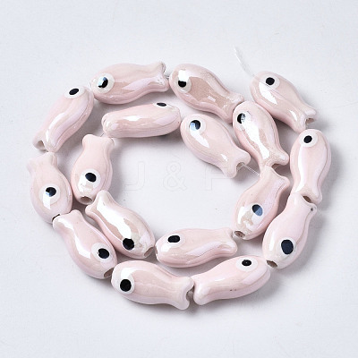 Handmade Porcelain Ceramic Beads Strands PORC-T006-03Q-1