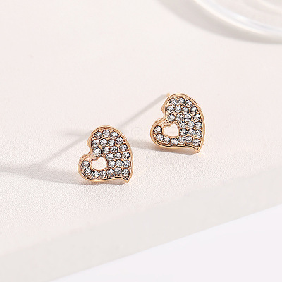 Alloy Crystal Rhinestone Pendant Necklace & Stud Earring & Ring & Cuff Bangle Sets FS-WG56C82-02-1