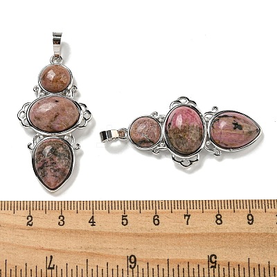 Natural Rhodonite Pendants G-Q158-04B-1