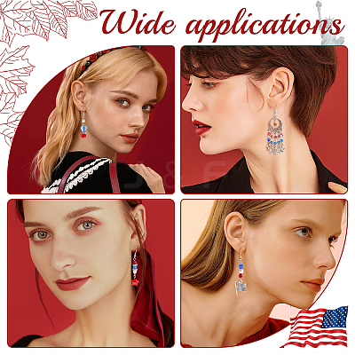Independence Day Theme Drop Earring DIY Making Kit DIY-SC0018-27-1