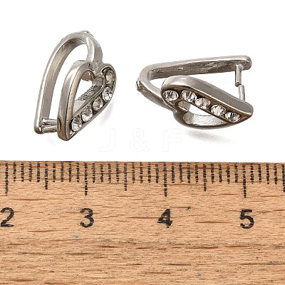 PVD Vacuum Plating & Long-Lasting Plated Brass with Rhinestone Pinch Bails KK-S402-06I-NR-1