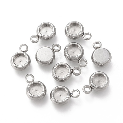 Non-Tarnish 304 Stainless Steel Pendant Cabochon Settings STAS-I162-01A-P-1