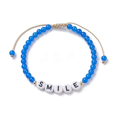 10Pcs Natural & Dyed Malaysia Jade Beaded Bracelet BJEW-JB10074-1