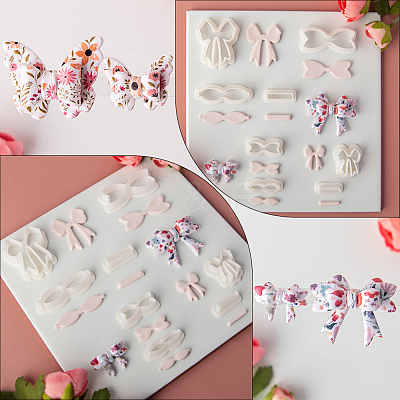 4 Sets 4 Styles Plastic Clay Pressed Molds AJEW-SC0004-09B-1