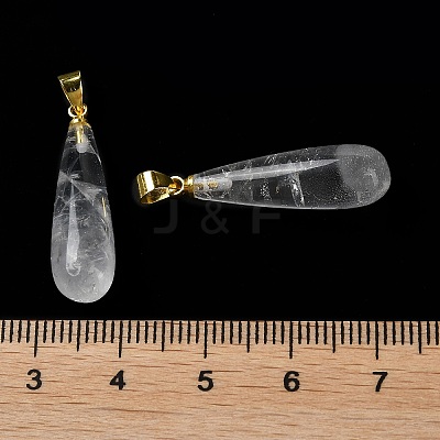 Natural Quartz Crystal Teardrop Pendants G-Q005-03G-09-1