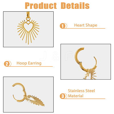 2Pairs 2 Colors 304 Stainless Steel Hoop Earrings EJEW-HS0001-25-1