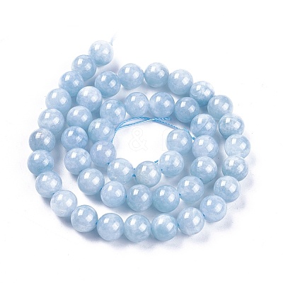 Natural White Jade Beads Strands X-G-L500-01-8mm-1