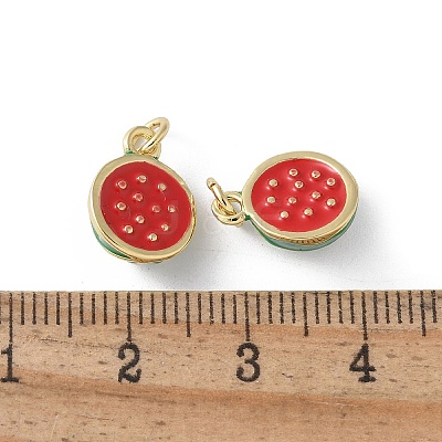 Brass Enamel Charms KK-D336-06G-01-1