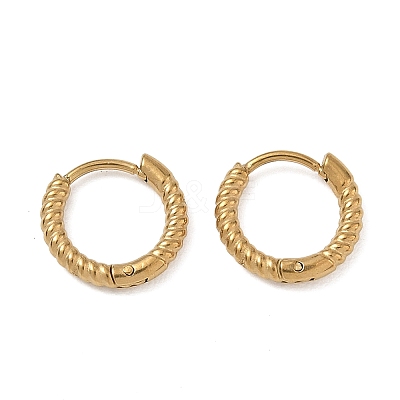 Twist Textured 304 Stainless Steel Huggie Hoop Earrings SA-CBA46AF-27G-01-1