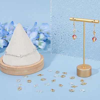 40Pcs 4 Styles Brass Connector Charms KK-FI0001-09-1