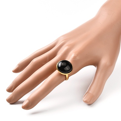 Half Round Mixed Gemstone Ring for Girl Women RJEW-JR00396-1