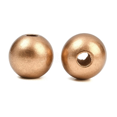 Spray Painted Wood European Beads WOOD-G029-08D-1
