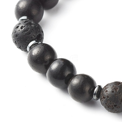 Energy Power Cross Beads Stretch Bracelets Set for Men Women BJEW-JB06891-1