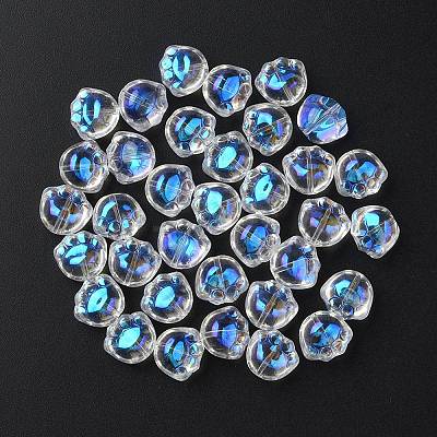 35Pcs Transparent Spray Painted Glass Beads GLAA-YW0001-72A-1