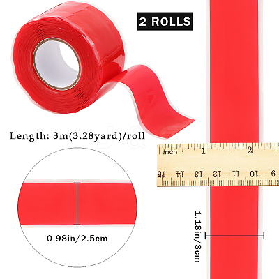 2 Rolls Waterproof Silicone Adhesive Tape FIND-GF0006-08B-1
