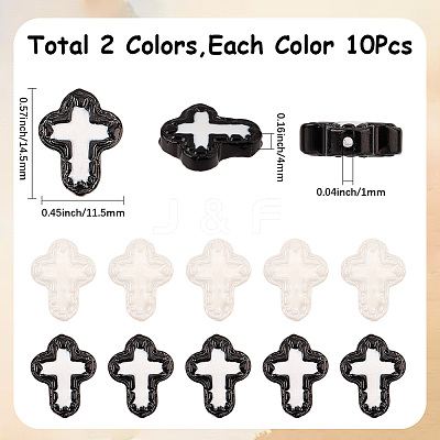 20Pcs 2 Colors Glass Beads Enamel Beads BLOW-SC0001-02-1