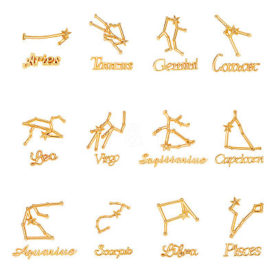 Twelve Constellations Alloy Cabochons DIY-CJ0001-29-1