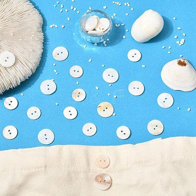 100Pcs 2 Styles Freshwater Shell Buttons BUTT-CJ0001-12-1