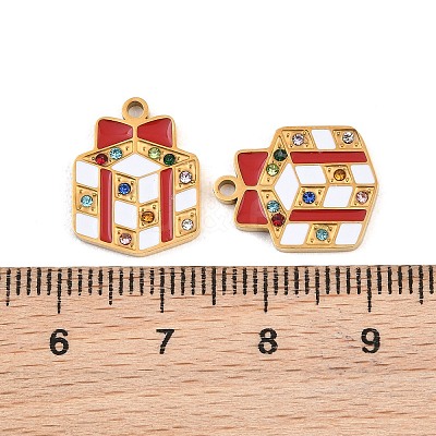 Christmas 304 Stainless Steel Enamel Pendants SA-CBA85C0-02B-G-1