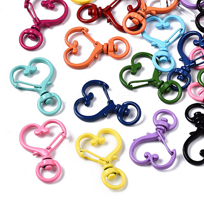Spray Painted Eco-Friendly Alloy Swivel Snap Hooks Clasps PALLOY-T080-17-NR-1