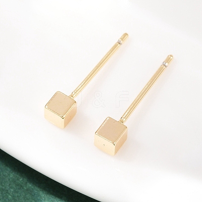Brass Stud Earrings for Women EJEW-G441-05A-G-1