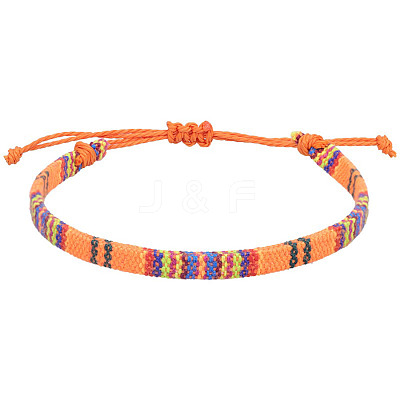 Adjustable Bohemian Style Cotton & Linen Cord Braided Bracelets for Friendship OB0004-21-1