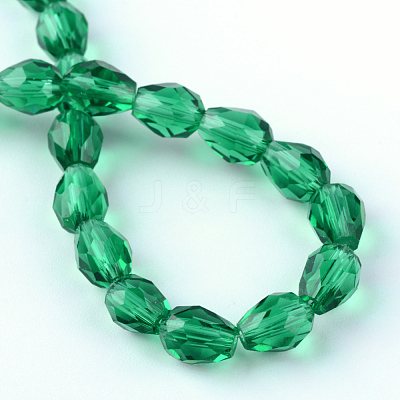 Transparent Glass Bead Strands GLAA-R024-6x8mm-10-1