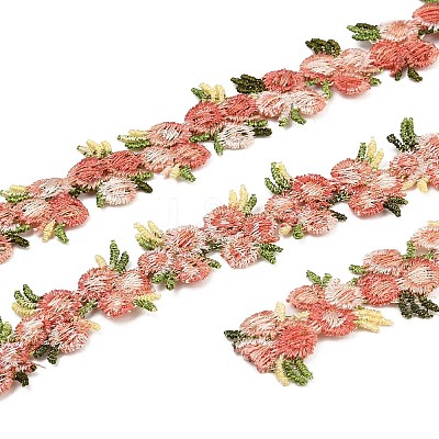 Flower Polyester Trim Ribbon OCOR-WH0057-18A-1