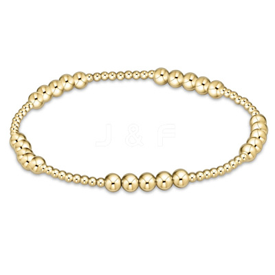 Bohemia Brass Round Beaded Stretch Bracelets TK0566-39-1